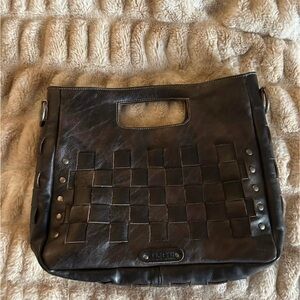 Bed Stu Woven Leather Clutch